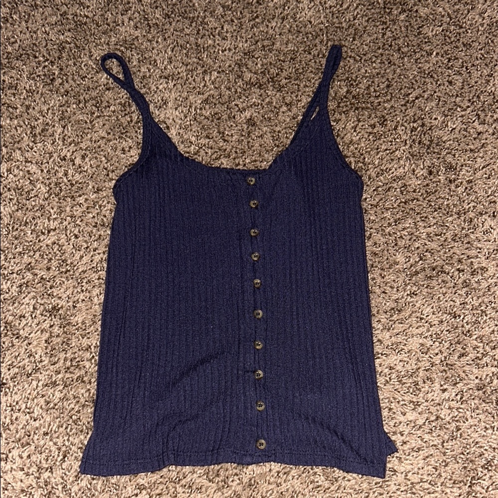 American Eagle Outfitters Blue Ribbed Sleeveless Camisole